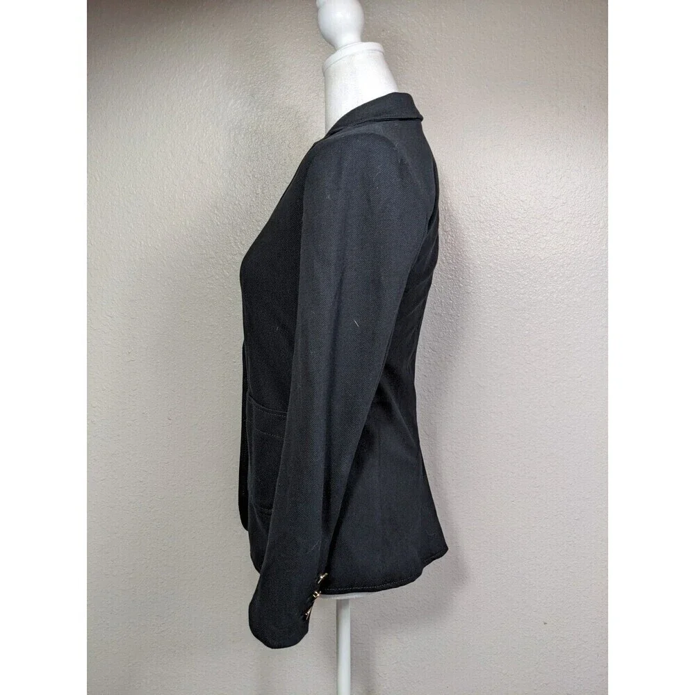 LOFT Women's One Button Blazer Suit Jacket Black Size 00 Petite‎